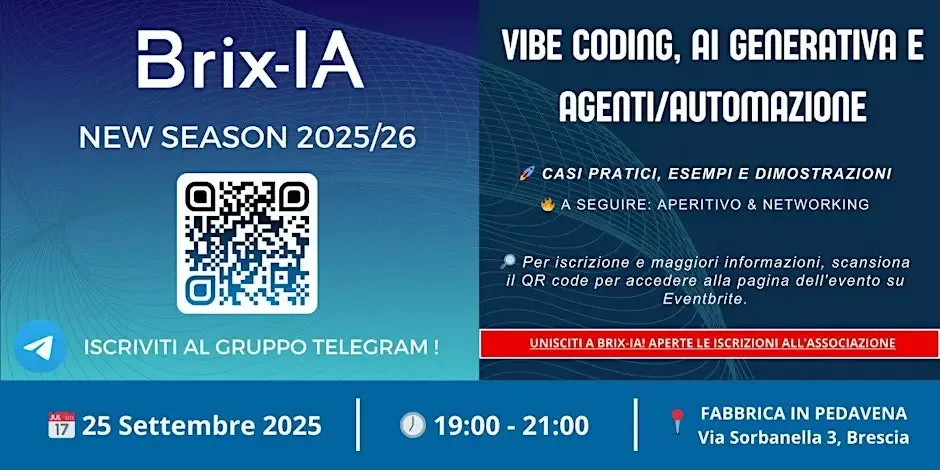Apertura Stagione 2025-26 Meetup Brix-IA